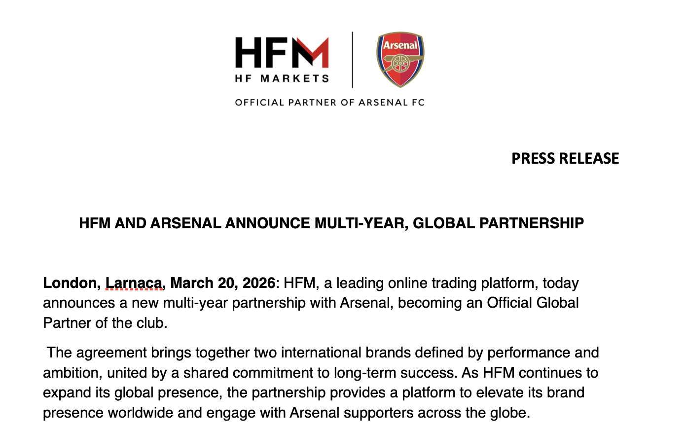 FM AND ARSENAL ANNOUNCE MULTI-YEAR, GLOBAL PARTNERSHIP